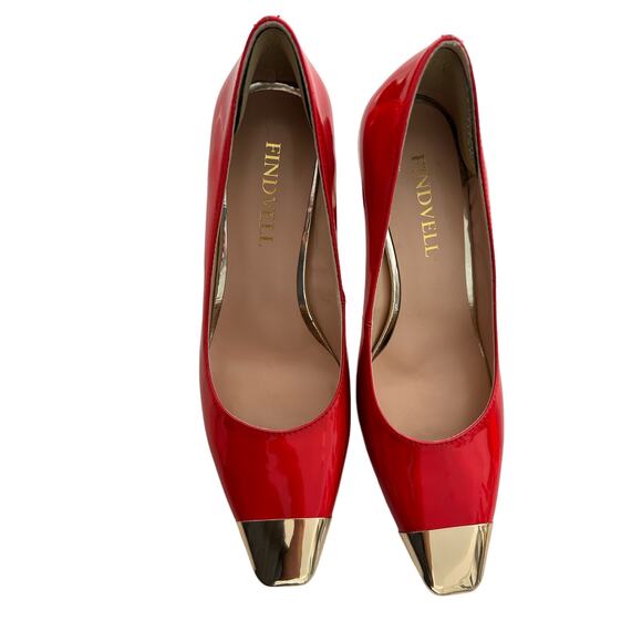 Findvell Red High Heels: Square Toe Stiletto Pumps, Sexy Kitten Heels, SZ 5.5 - Picture 9 of 11